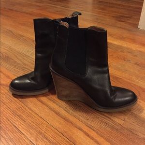 Lucky Brand black wedge bootie